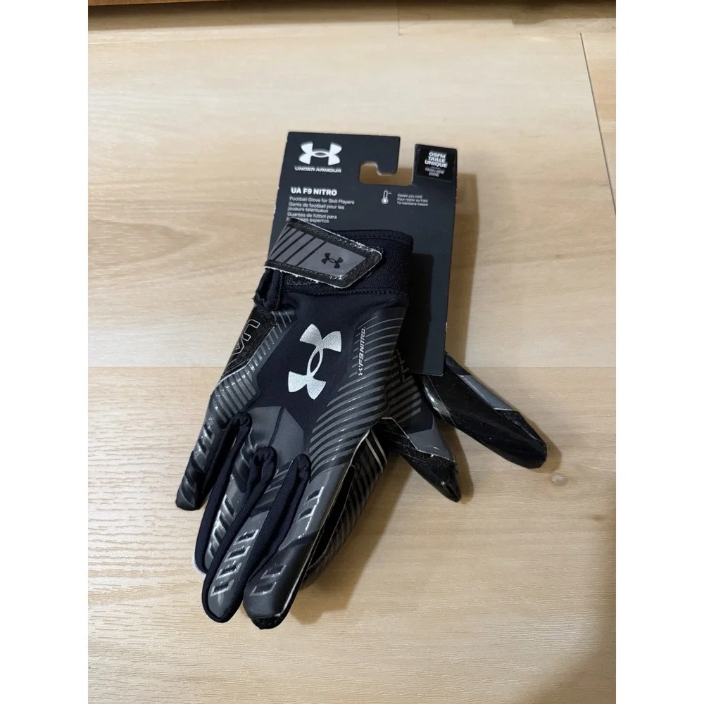 Under Armour Boys F9 Nitro Football Gloves Black Youth One Size New